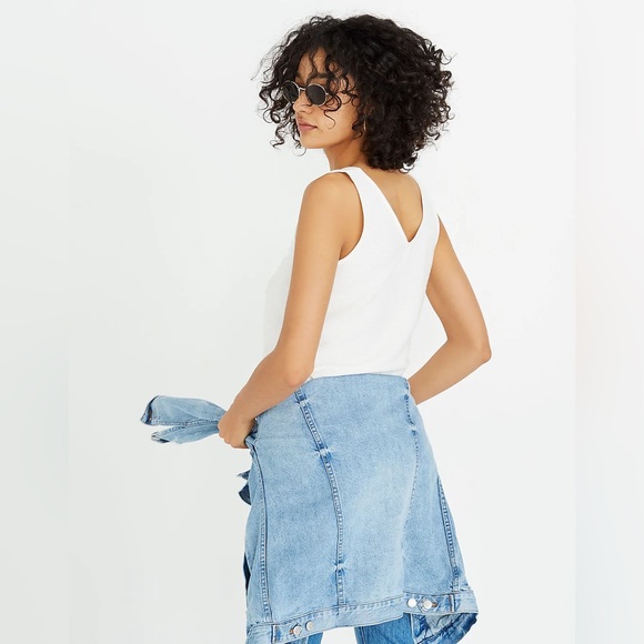 Madewell Texture & Thread Tie-Front Tank Top in White - XS - Picture 3 of 11